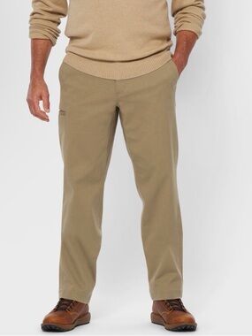 Duluth Trading Co Tan Straight-Leg Chino Pants NAVY